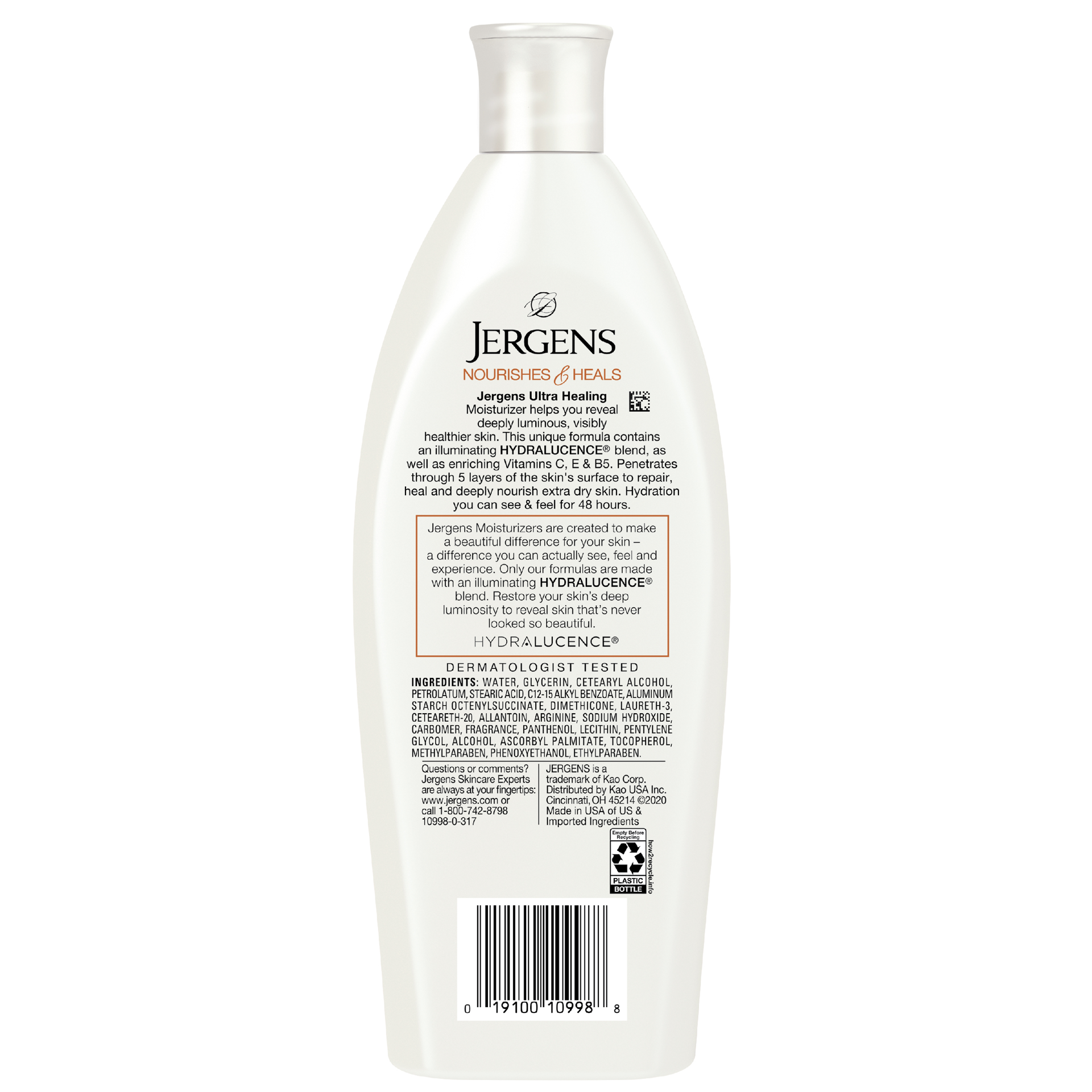 slide 3 of 5, Jergens Ultra Healing Dry Skin Moisturizer,  Body Lotion for Absorption into Extra Dry Skin, Use After Washing Hands, 10 Oz, 10 fl oz