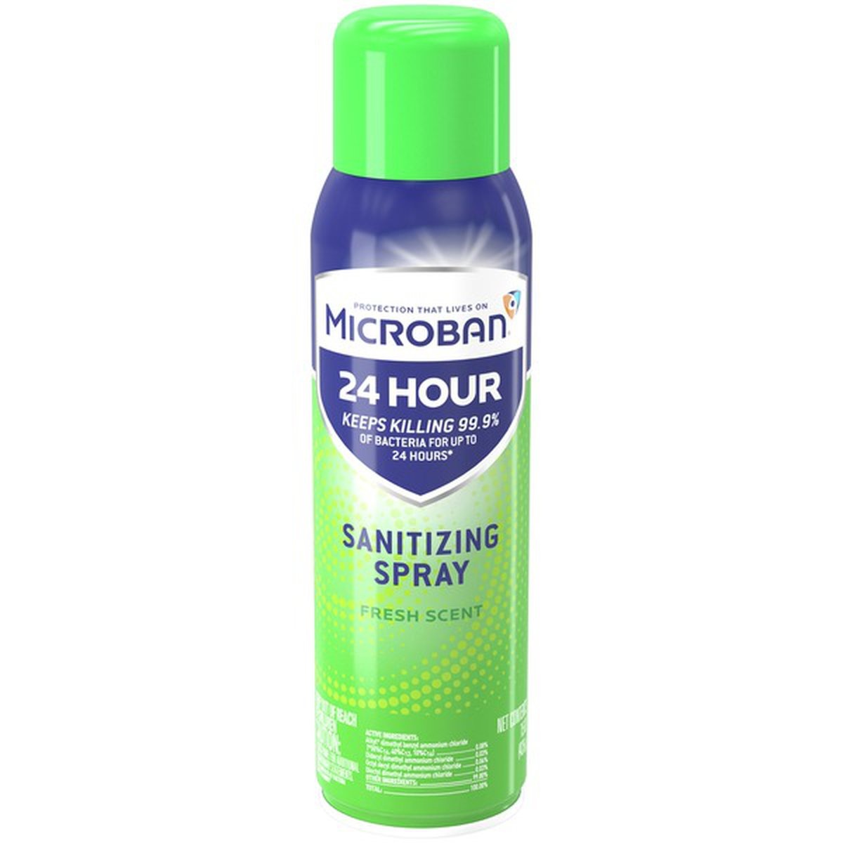 slide 1 of 1, Microban 24 Hour Disinfectant Sanitizing Spray, Fresh Scent, 15 oz