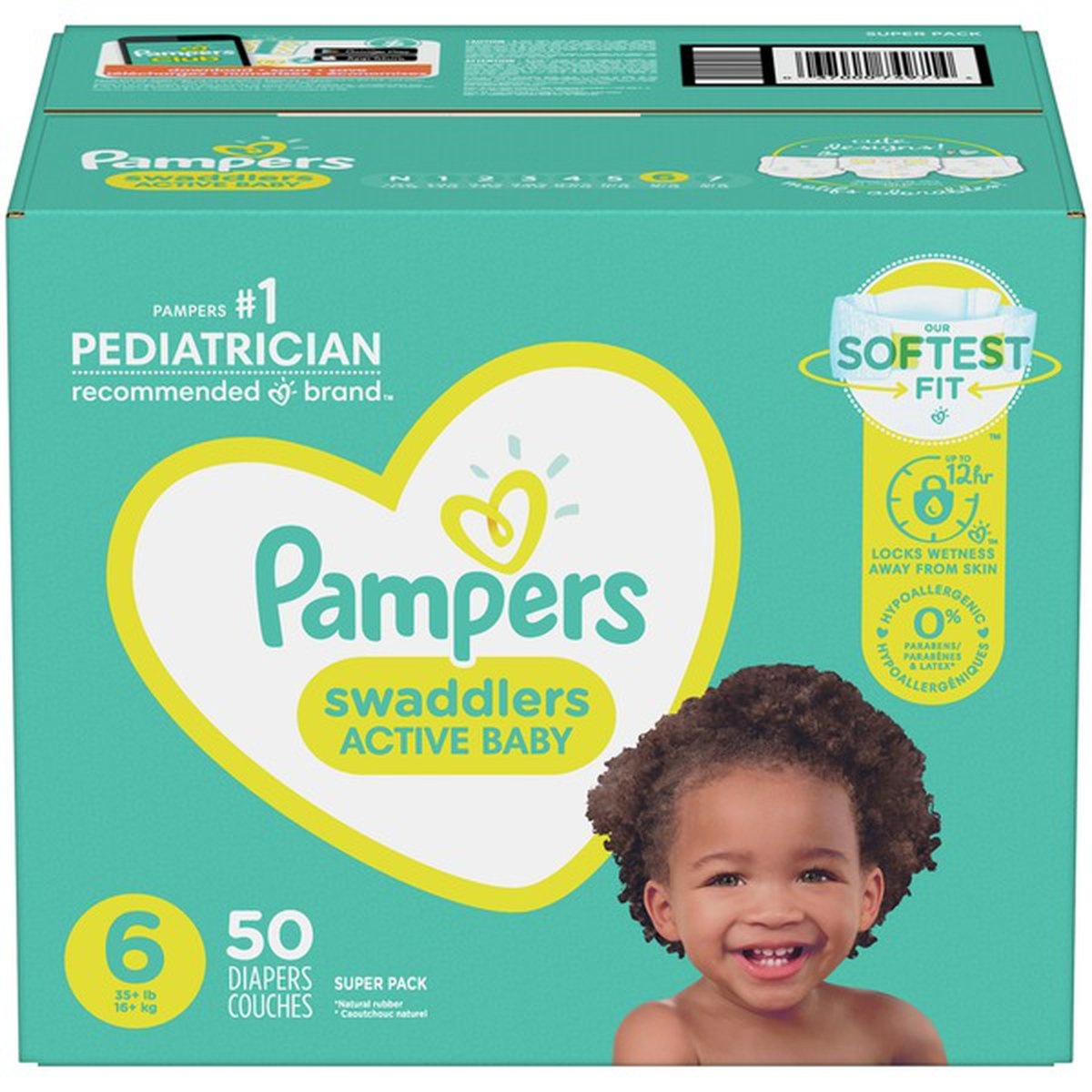 slide 1 of 1, Pampers Active Baby Diapers Size 6, 50 ct