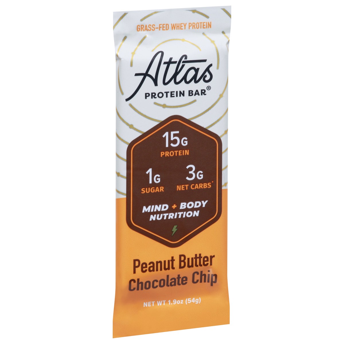 slide 8 of 9, Atlas Protein Bar Peanut Butter Chocolate Chip Protein Bar 1.9 oz, 1.9 oz