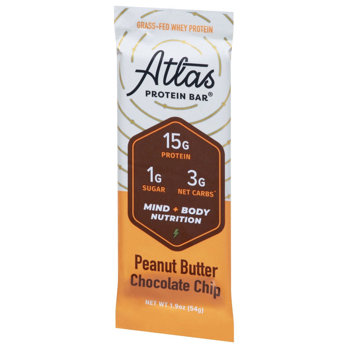 slide 4 of 9, Atlas Protein Bar Peanut Butter Chocolate Chip Protein Bar 1.9 oz, 1.9 oz