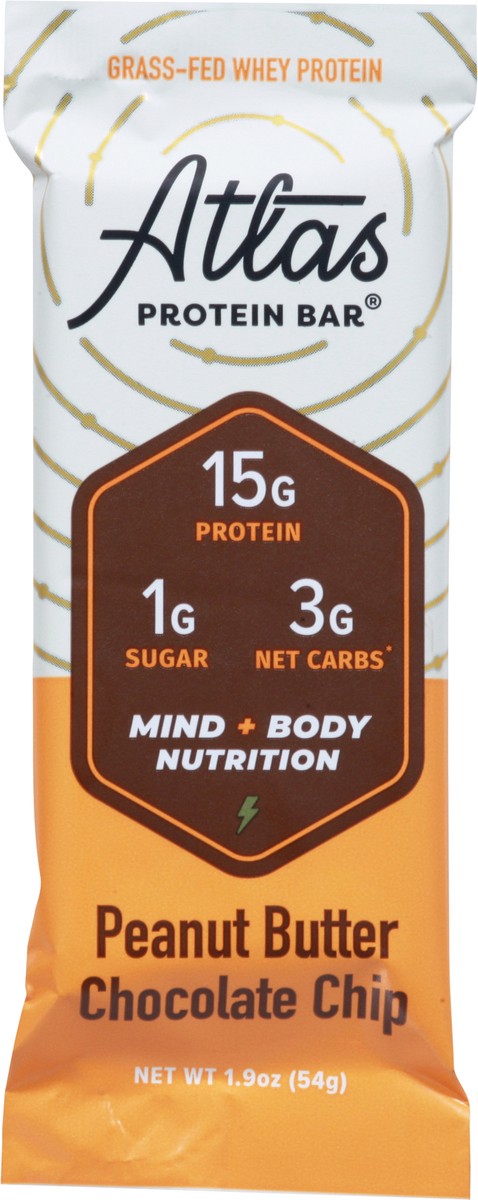 slide 2 of 9, Atlas Protein Bar Peanut Butter Chocolate Chip Protein Bar 1.9 oz, 1.9 oz