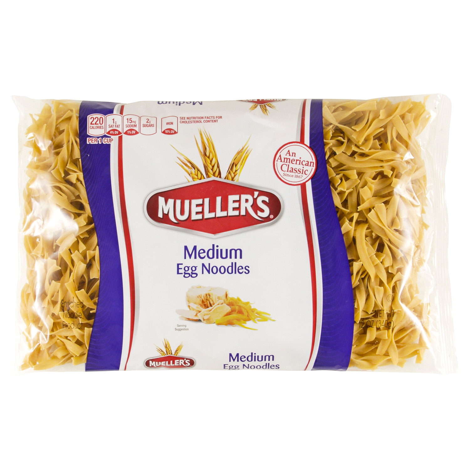 slide 1 of 2, Mueller's Medium Egg Noodles, 12 oz