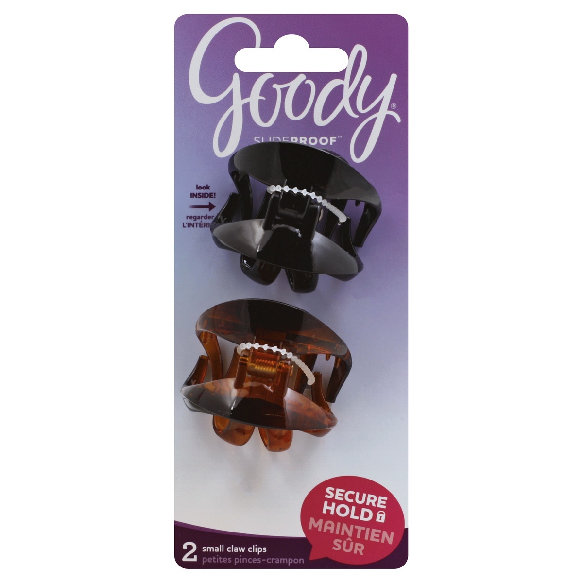 slide 1 of 7, Goody SlideProof Claw Clips Small - 2 Count, 2 ct