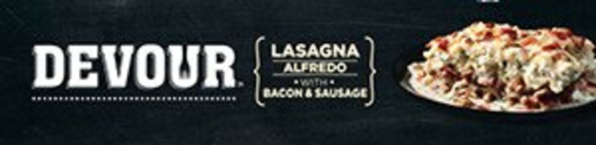 slide 6 of 8, DEVOUR Lasagna Alfredo with Bacon & Sausage, 11 oz