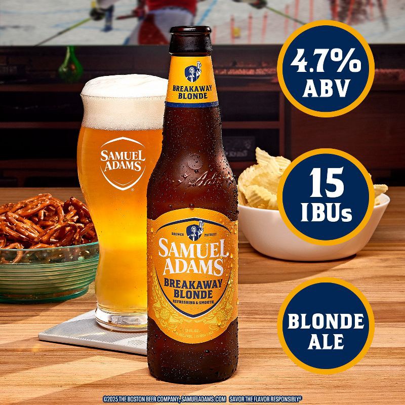 slide 4 of 8, Samuel Adams Breakaway Blonde Ale Seasonal Beer - 6pk/12 fl oz Bottles, 6 ct; 12 fl oz
