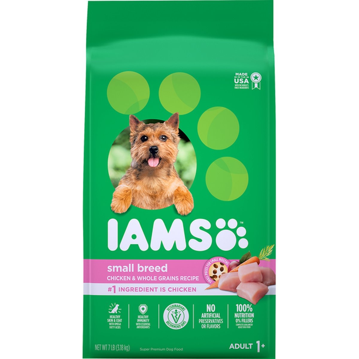 slide 1 of 1, Iams Proactive Health Small Breed Adult Super Premium Dog Food, 7 lb