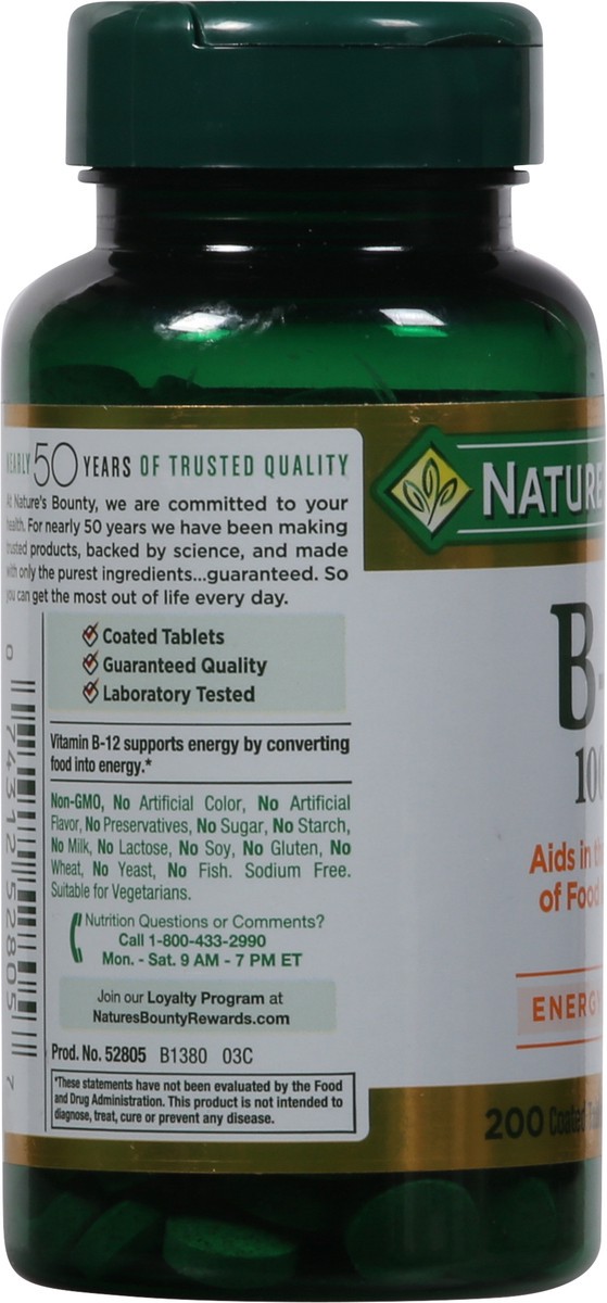 slide 7 of 9, Nature's Bounty B12 Tablet Value Size, 200 ct