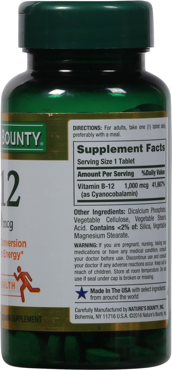 slide 9 of 9, Nature's Bounty B12 Tablet Value Size, 200 ct