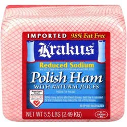 Krakus Reduced Sodium Polished Ham with Natural Juices - Deli Fresh Sliced - price per lb