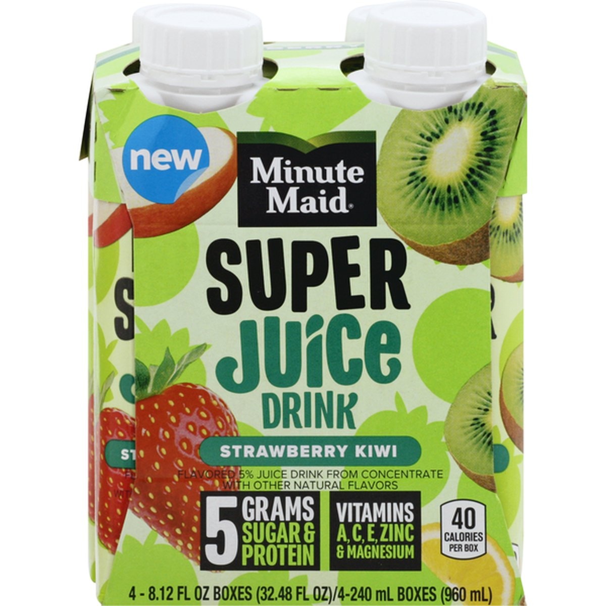 slide 1 of 1, Minute Maid Juice Drink, Strawberry Kiwi, 4 ct