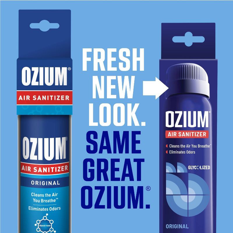 slide 6 of 8, OZIUM 3.5oz Original Scent Air Sanitizer Spray: Odor Eliminator & Freshener, Ozone Spray, Clear Liquid, 1 Pack, 3.5 oz