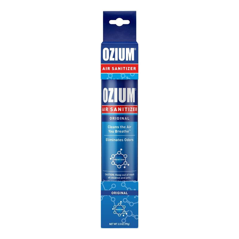 slide 1 of 8, OZIUM 3.5oz Original Scent Air Sanitizer Spray: Odor Eliminator & Freshener, Ozone Spray, Clear Liquid, 1 Pack, 3.5 oz