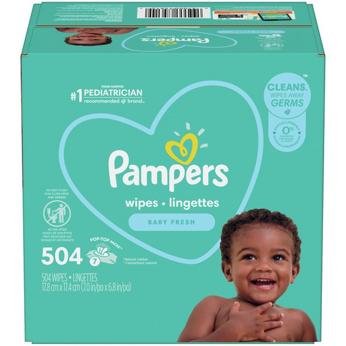 slide 1 of 1, Pampers Baby Wipes Baby Fresh Scented 7X Pop-Top Packs 504 Count, 504 ct