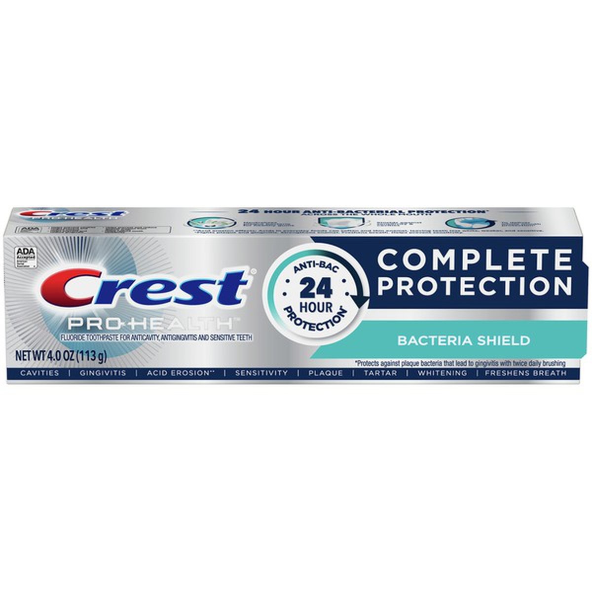 slide 1 of 1, Crest Pro-Health Complete Protection Toothpaste, Bacteria Shield, 4 oz