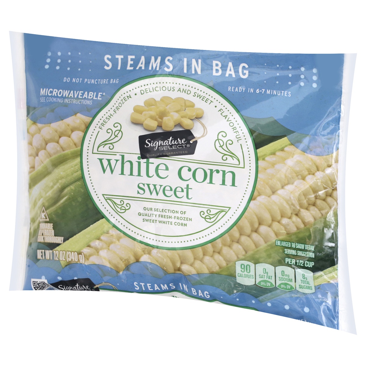 slide 3 of 9, Signature Select Steams in Bag Sweet White Corn 12 oz, 12 oz