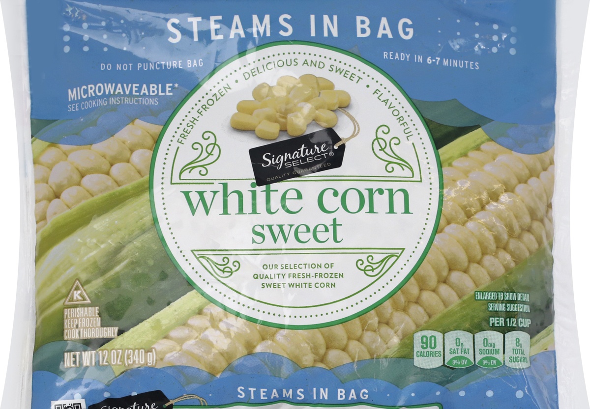slide 6 of 9, Signature Select Steams in Bag Sweet White Corn 12 oz, 12 oz