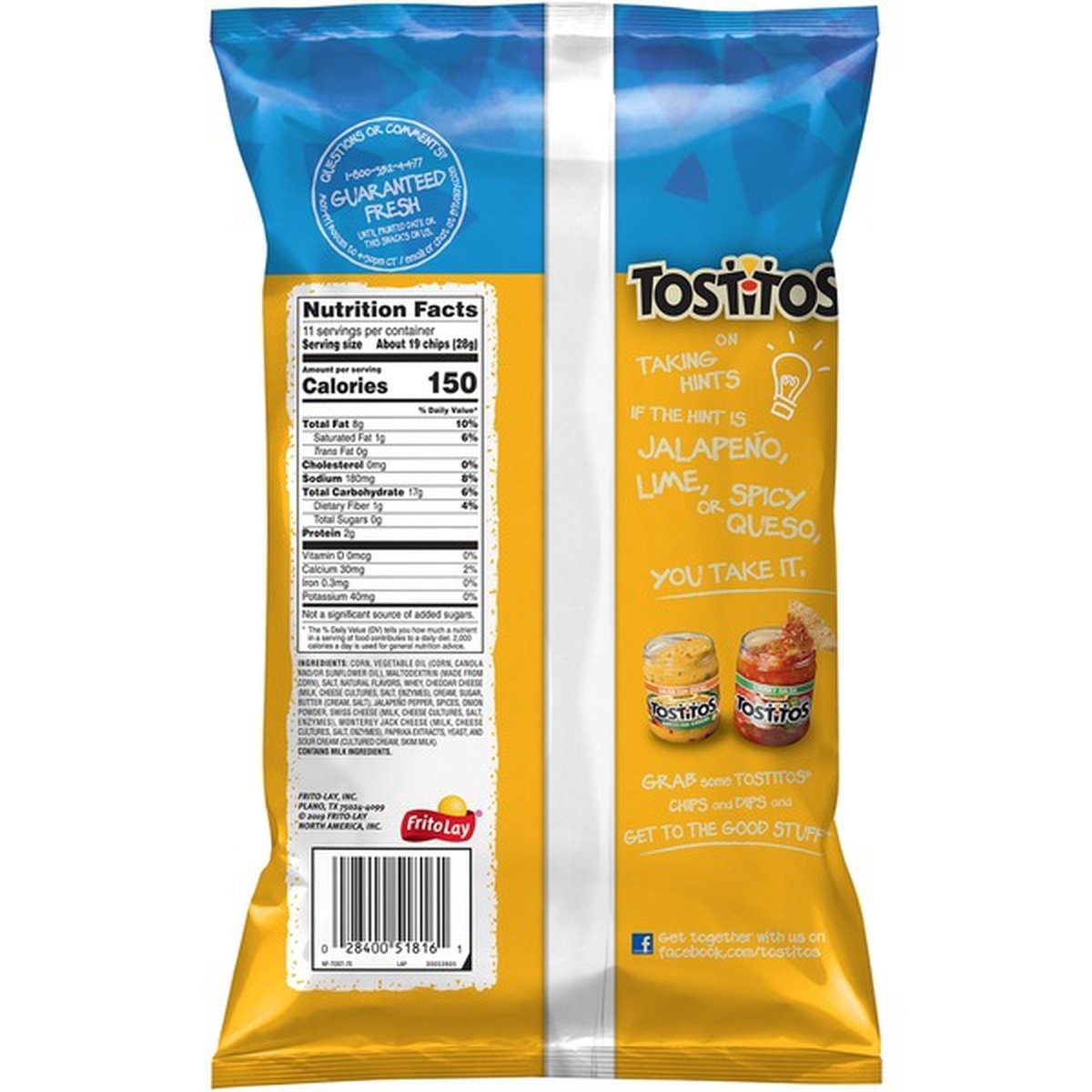 Tostitos Hint Of Spicy Queso Tortilla Chips 11 Oz | Shipt