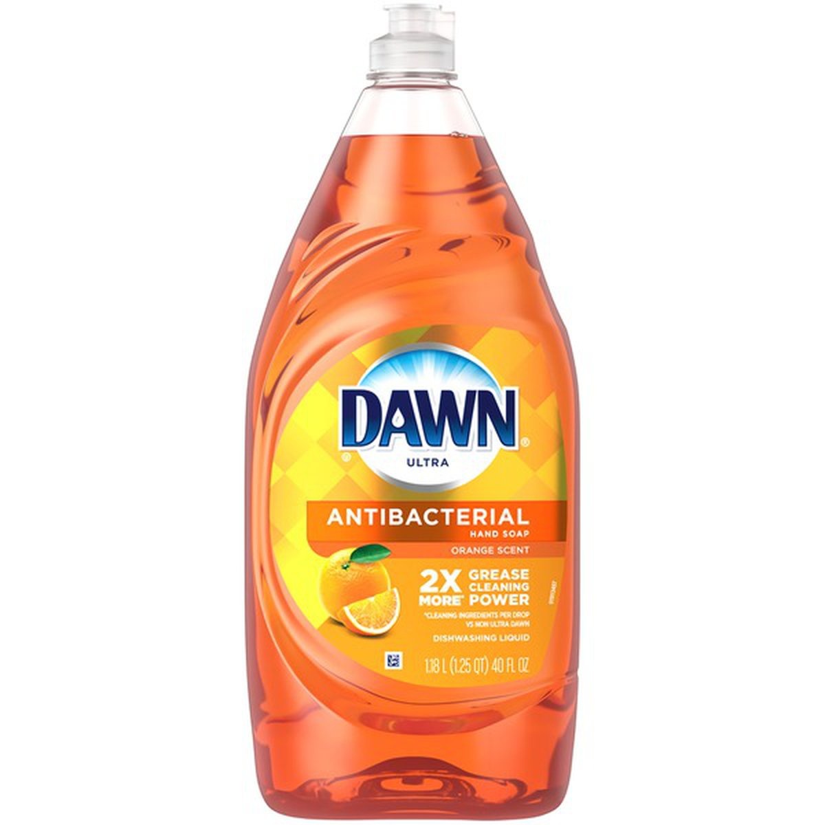 slide 1 of 1, Dawn Ultra Antibacterial Hand Soap Orange Scent Dishwashing Liquid, 40 oz