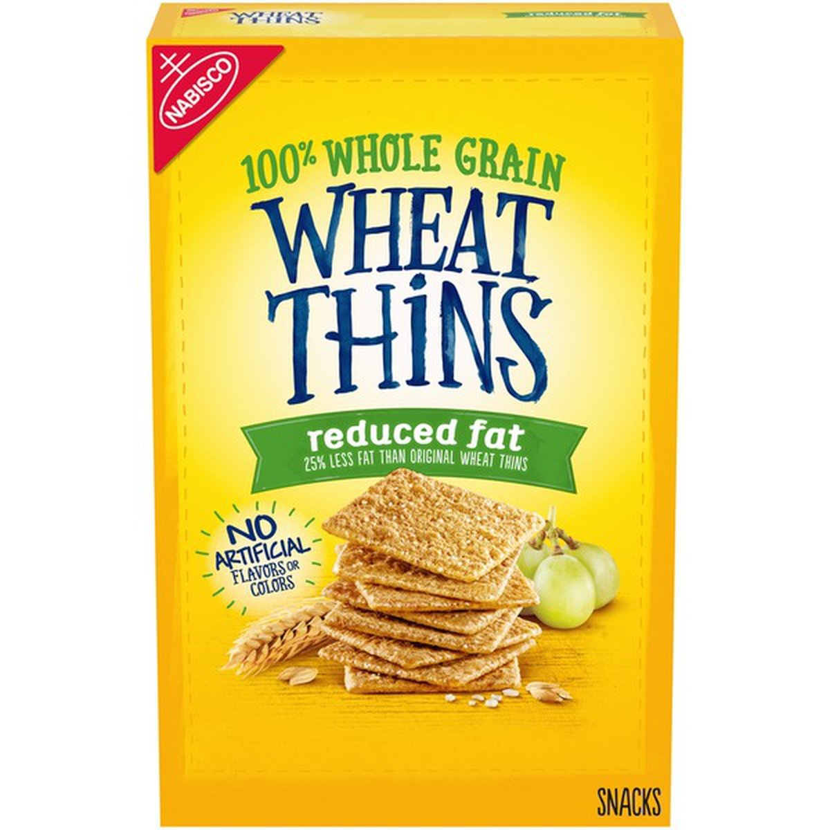 slide 1 of 1, Wheat Thins Reduced Fat Whole Grain Snacks, 8 oz