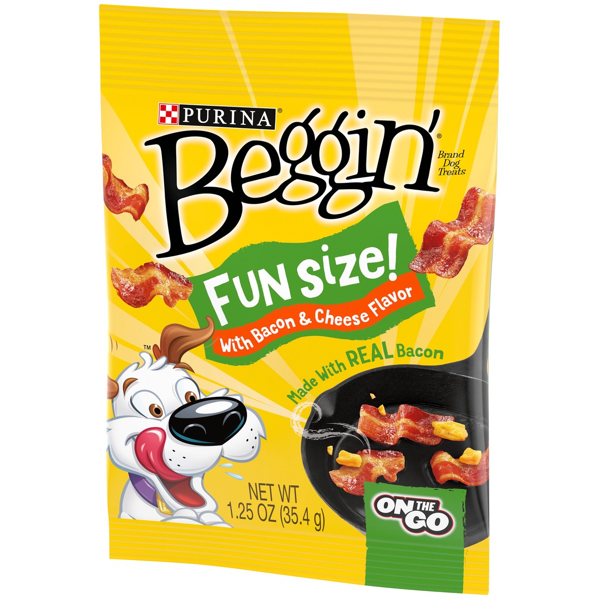 slide 3 of 9, Beggin' Dog Treats, Bacon & Cheese Flavor, Fun Size, 1.25 Ounce, 1.25 oz