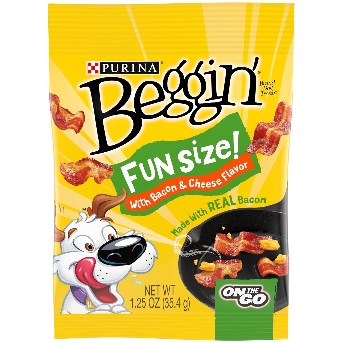 slide 6 of 9, Beggin' Dog Treats, Bacon & Cheese Flavor, Fun Size, 1.25 Ounce, 1.25 oz