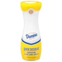 Domino Quick Dissolve Superfine Pure Cane Sugar 12 oz Flip Top Canister