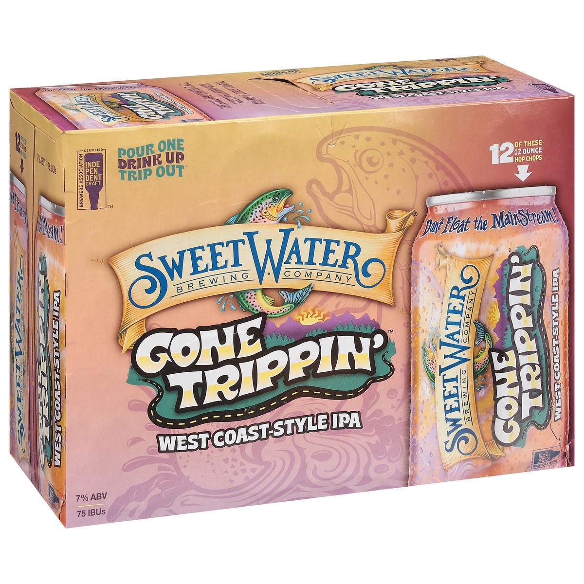 slide 2 of 9, SweetWater Brewing Company West Coast-Style IPA Gone Trippin' Beer 12 - 12 oz Cans, 12 ct; 12 oz