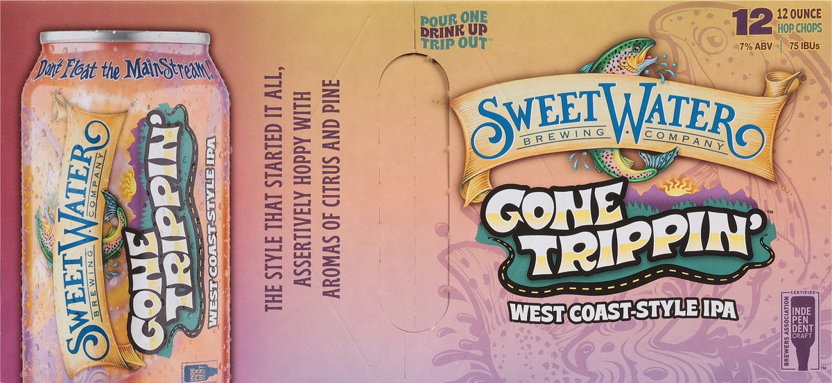 slide 8 of 9, SweetWater Brewing Company West Coast-Style IPA Gone Trippin' Beer 12 - 12 oz Cans, 12 ct; 12 oz