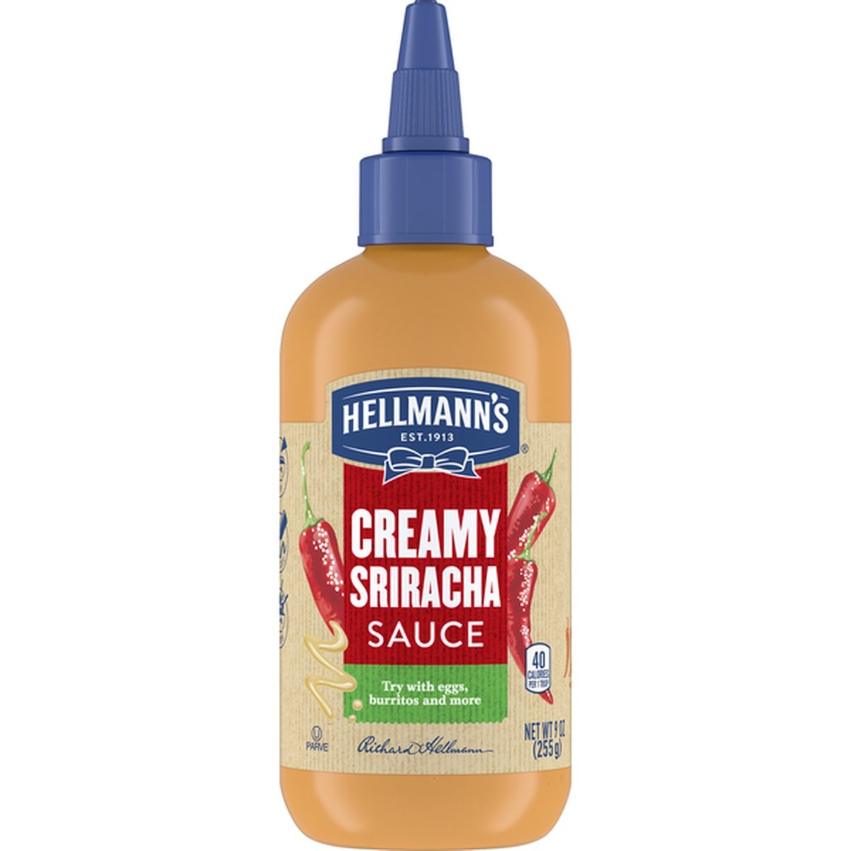 slide 1 of 1, Hellmann's Sauce, Creamy Sriracha, 9 oz