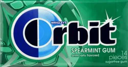 WRIGLEY'S ORBIT Gum Sugar-Free Spearmint - 12 Packs in Bulk, 14 Pieces Each - Chewing Gum, 168 Total Pieces