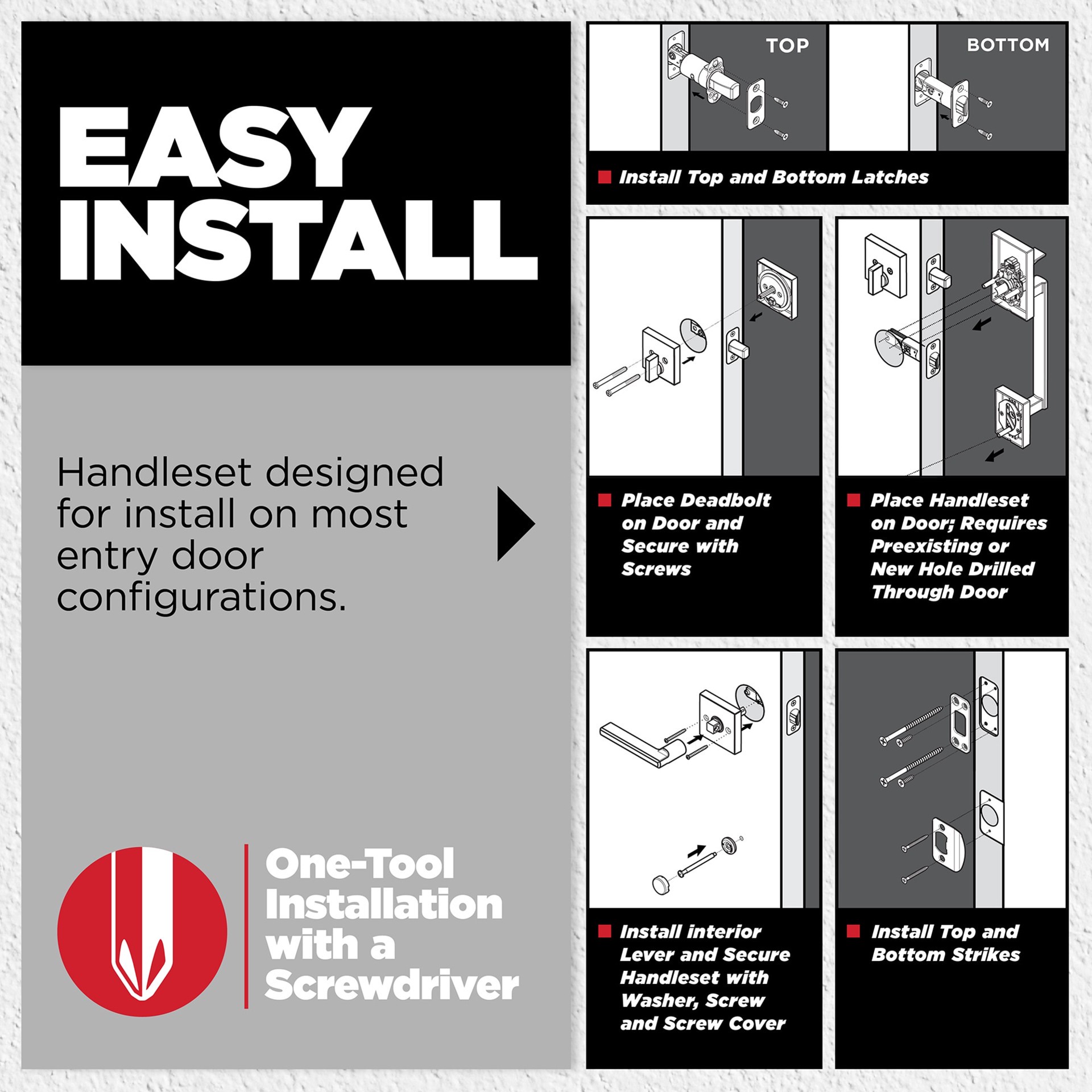 slide 6 of 6, Kwikset Belleview Venetian Bronze Exterior Single-Cylinder Deadbolt and Keyed Entry Door Handleset ft. SmartKey Security, 1 ct