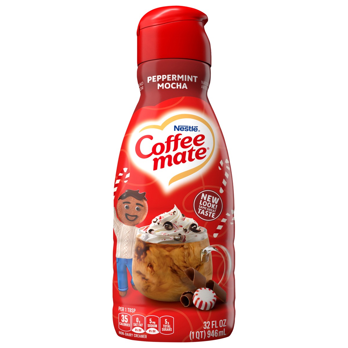 slide 1 of 7, Coffee mate Peppermint Mocha Flavored Liquid Coffee Creamer, 32 oz