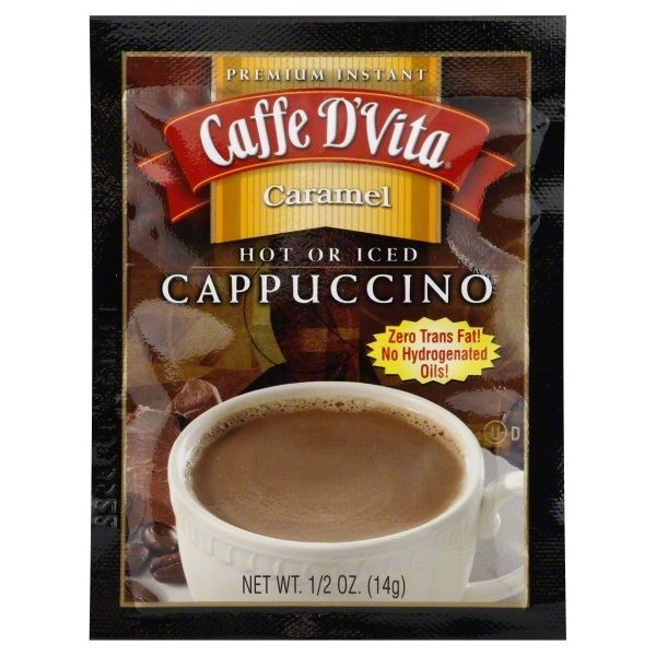 slide 1 of 1, Caffe D'Vita Caramel Instant Cappuccino Mix, 0.5 oz