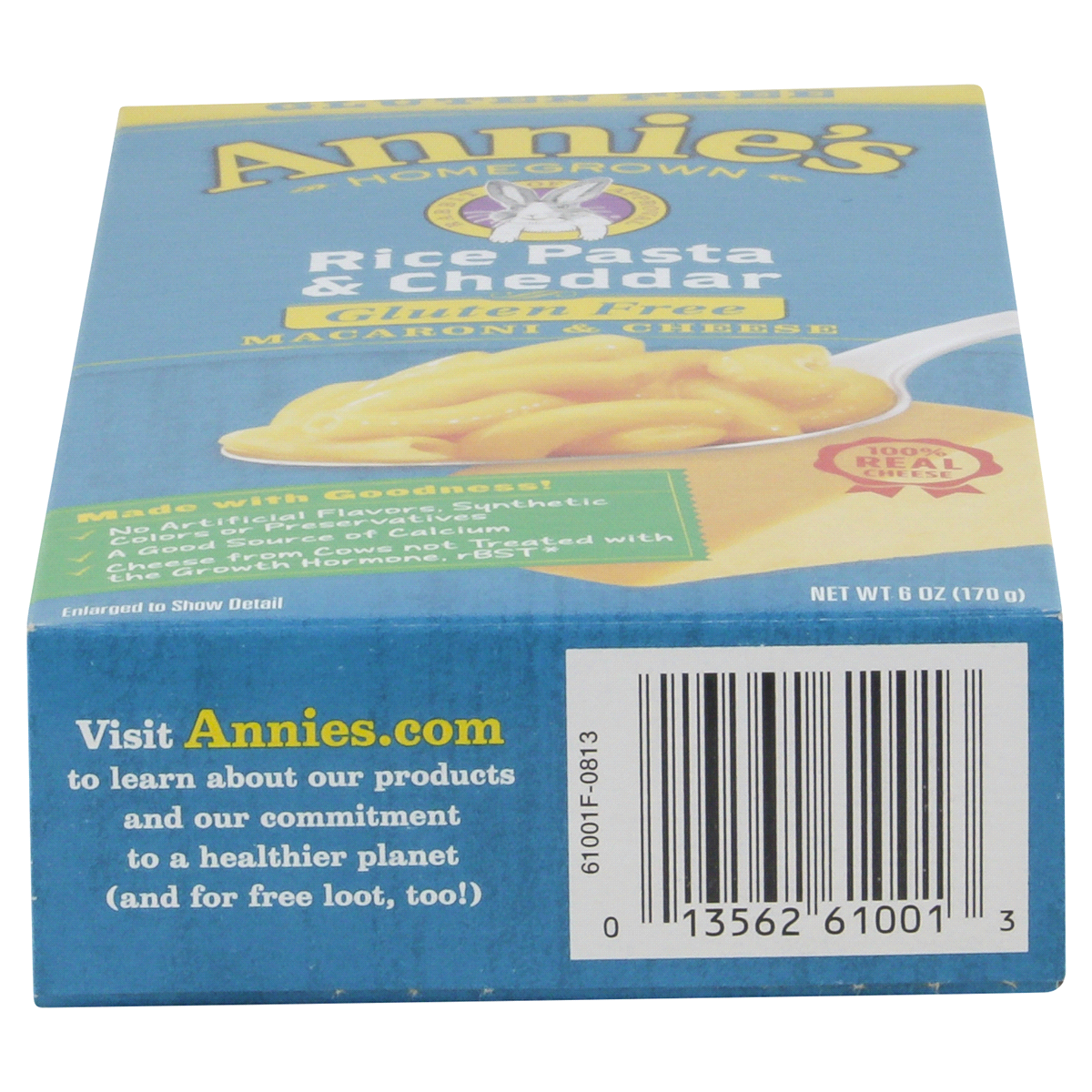 Annie's Homegrown Gluten Free Macaroni & Cheese, Rice Pasta & Cheddar - 6 oz box