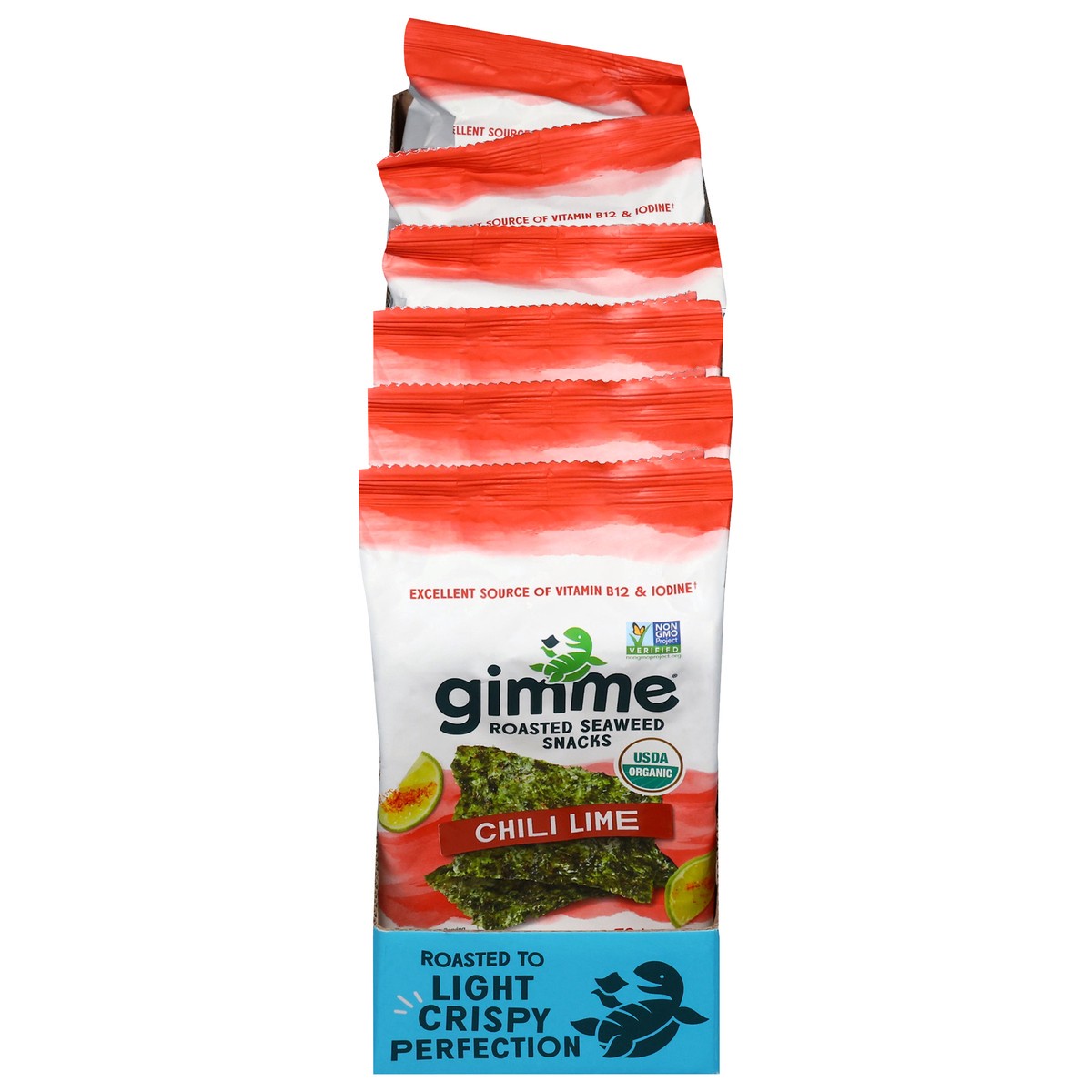 slide 1 of 7, gimMe Organic Roasted Chili Lime Seaweed Snacks 0.35 oz, 0.35 oz