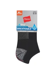 Hanes Girls/Women's Comfortblend Breathable No Show Socks - Black