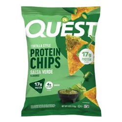 Quest Salsa Verde Flavor Tortilla Style Protein Chips, 4 oz