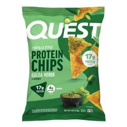 Quest Salsa Verde Flavor Tortilla Style Protein Chips, 4 oz