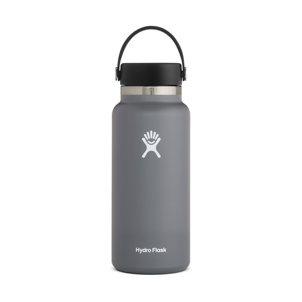 slide 1 of 1, Hydro Flask Wide Mouth Water Bottle With Flex Cap, Stone V2.0, 32 oz