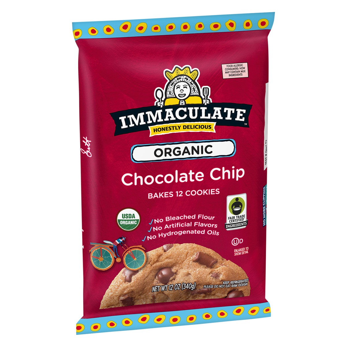 slide 5 of 9, Immaculate Baking, Organic Chocolate Chip Cookie Dough, 12 Cookies, 12 oz