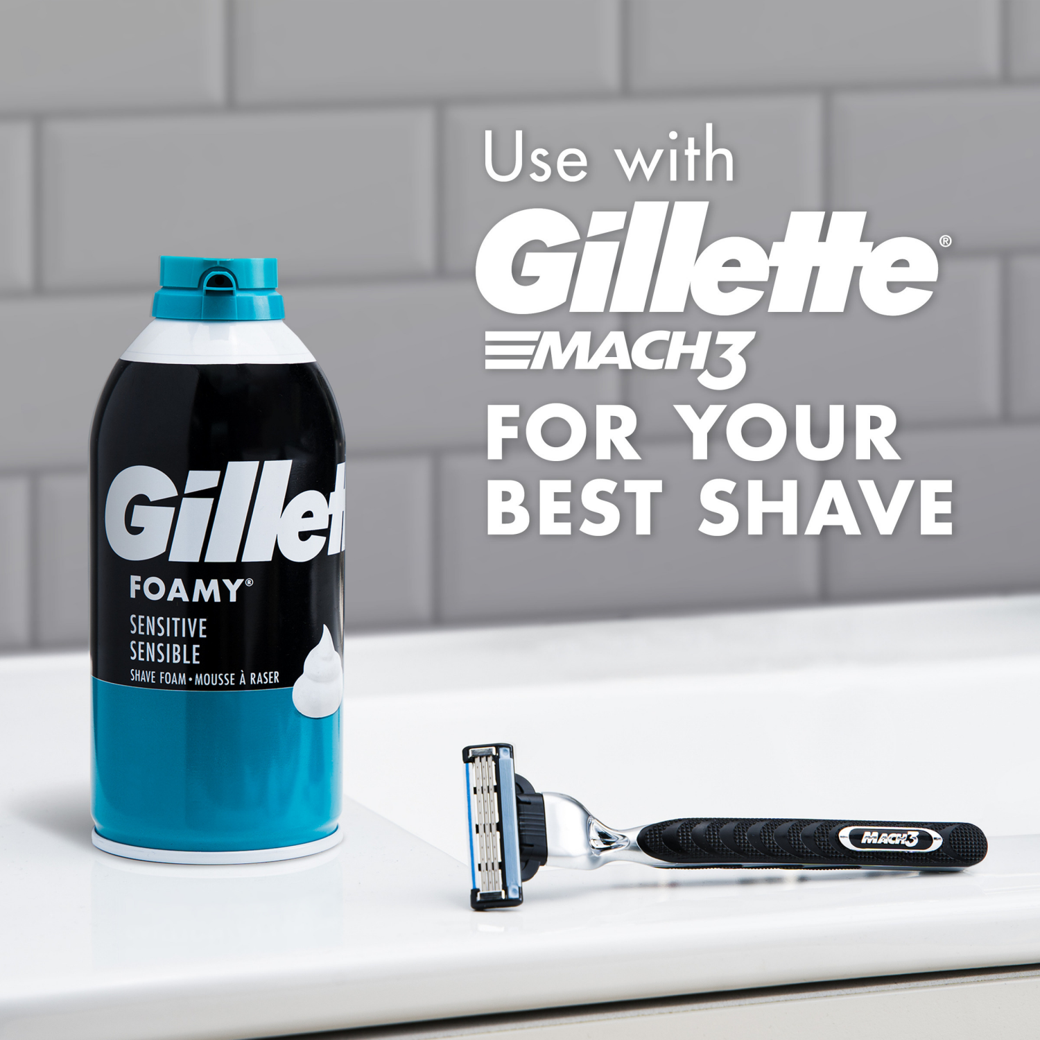 slide 7 of 8, Gillette Foamy Sensitive Shave Foam For Men, Sensitive Skin, 11oz, 11 oz