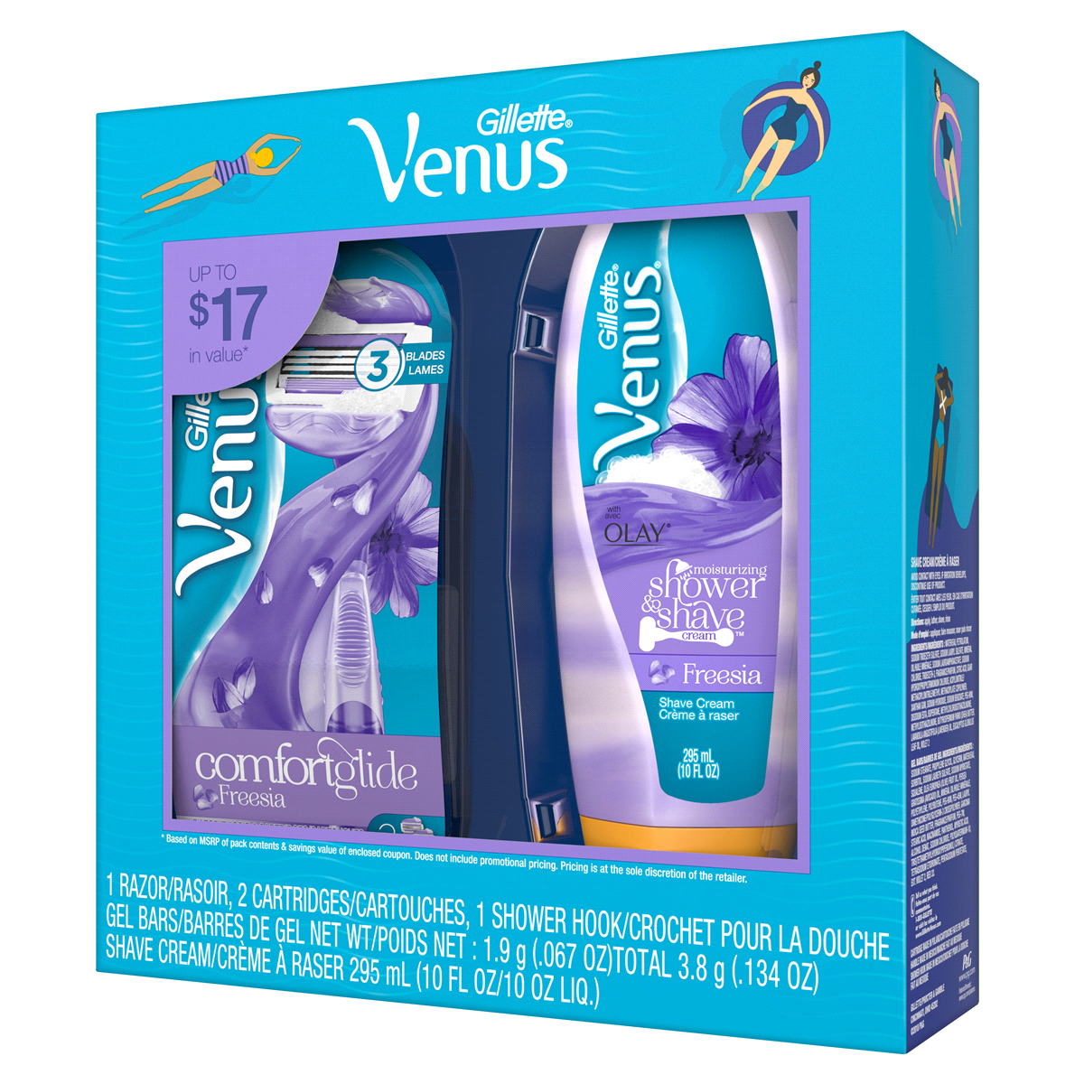 slide 3 of 8, Venus ComfortGlide Fressia Shave Gel & Razor Gift Set, 1 ct