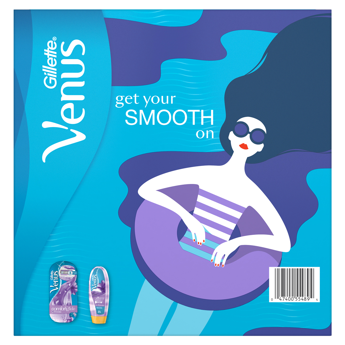 slide 4 of 8, Venus ComfortGlide Fressia Shave Gel & Razor Gift Set, 1 ct