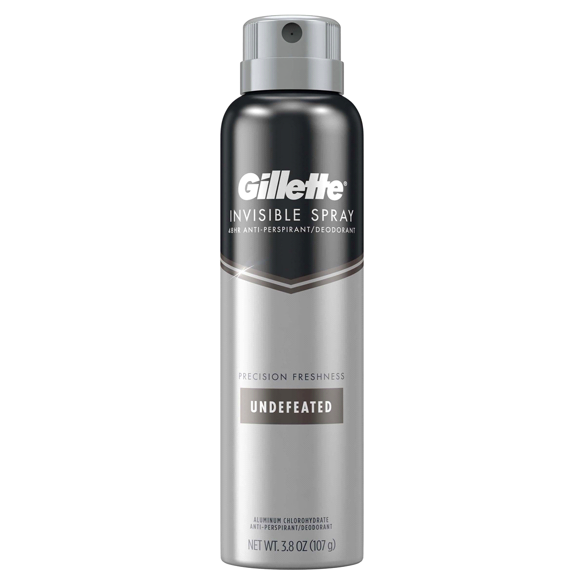 slide 2 of 3, Gillette Invisible Spray Antiperspirant and Deodorant for Men, Undefeated, 3.8 oz