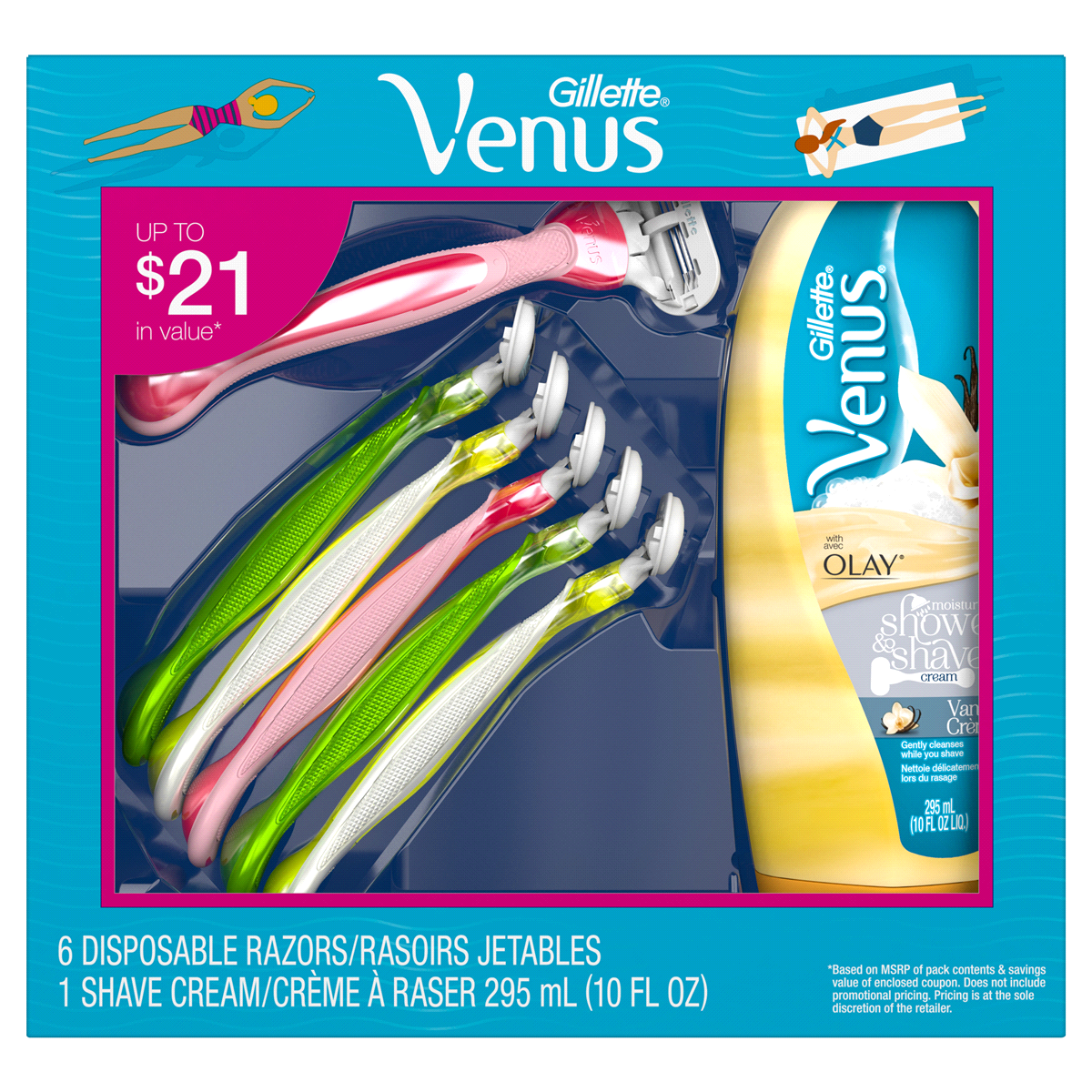 slide 3 of 3, Gillette Venus Tropical Disposable Razor Gift Pack, 6 ct