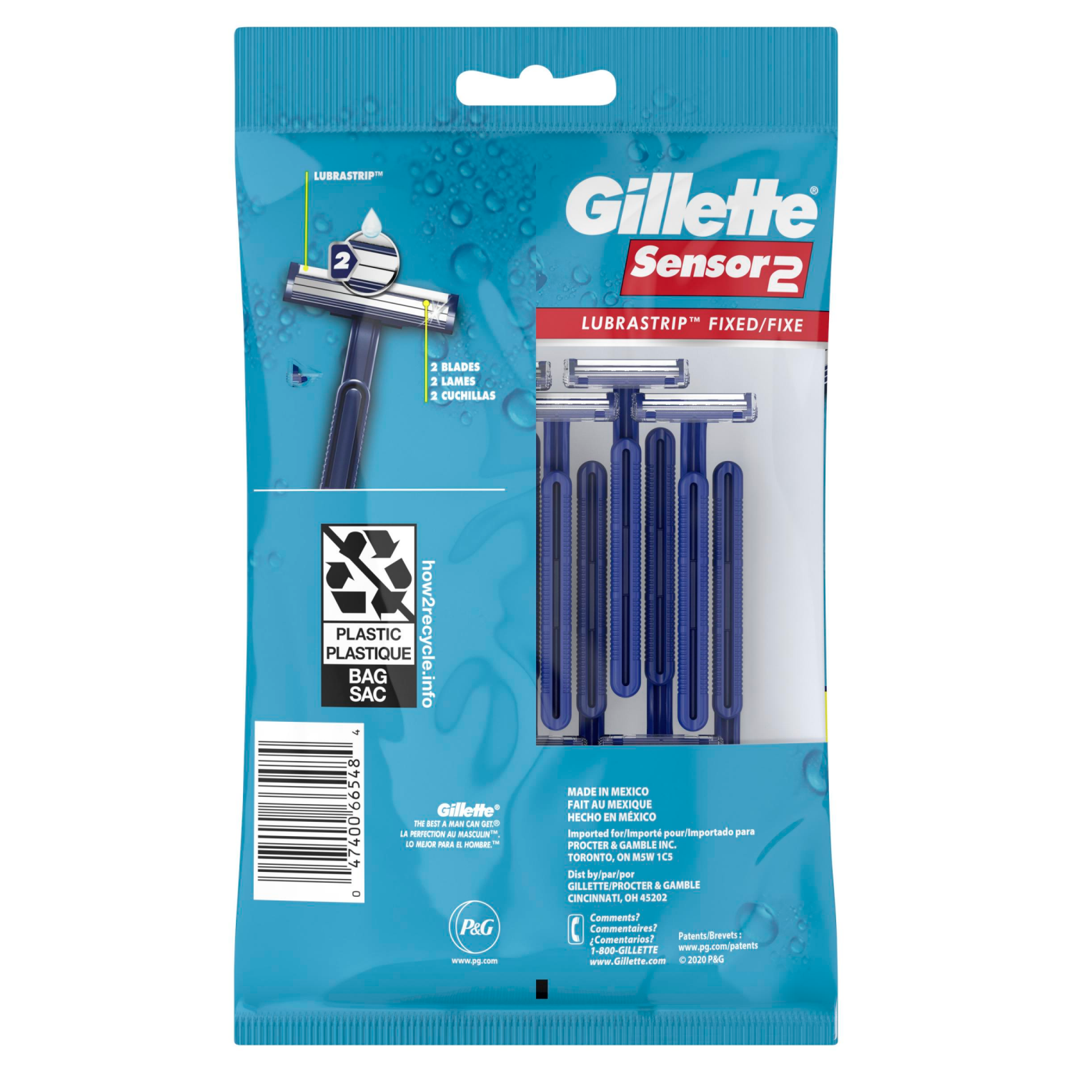 slide 3 of 5, Gillette Sensor2 Fixed Head Men's Disposable Razors, 18 Count, 18 ct