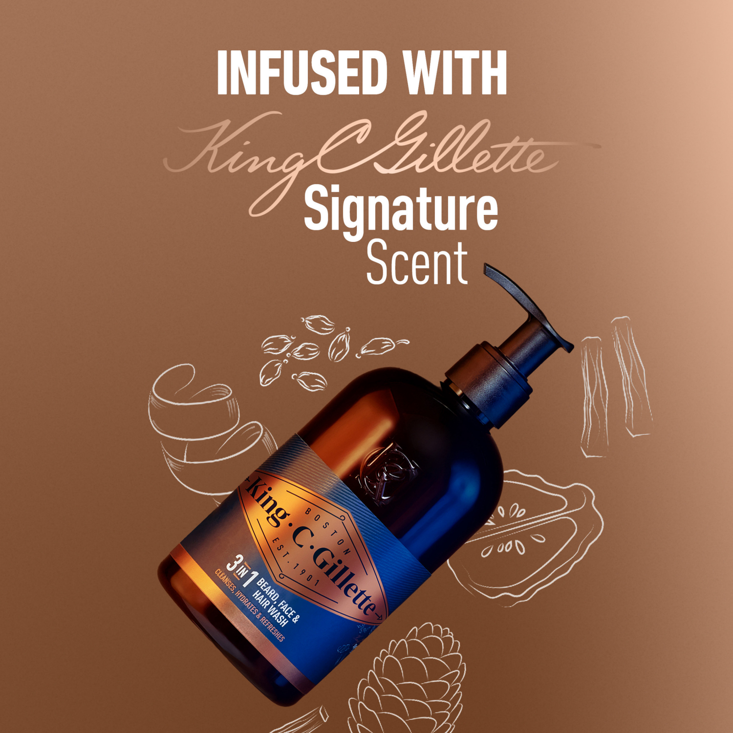 slide 2 of 5, Gillette King C. Gillette Men's Beard and Face Wash with Coconut Water - 11.8oz, 11.8 oz