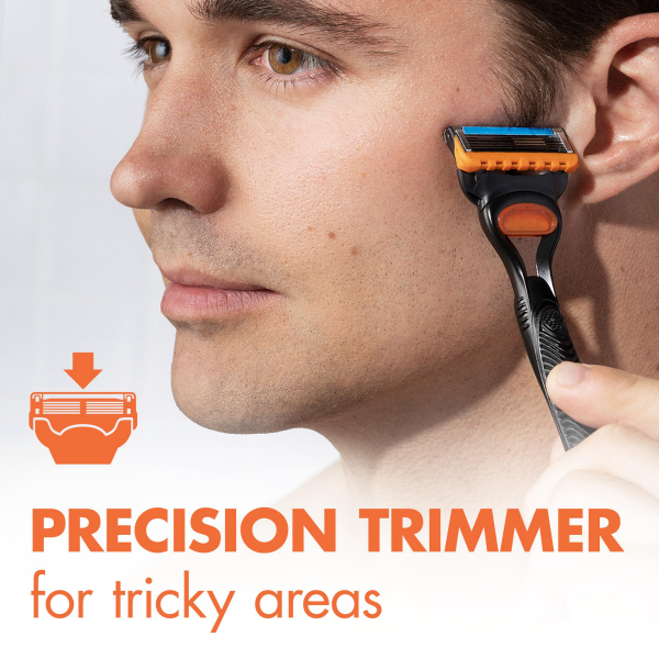 slide 3 of 29, Gillette Fusion5 Razor for Men, Handle, 3 Razor Blade Refills + Fusion Ultra Sensitive Shave Gel, 7 oz