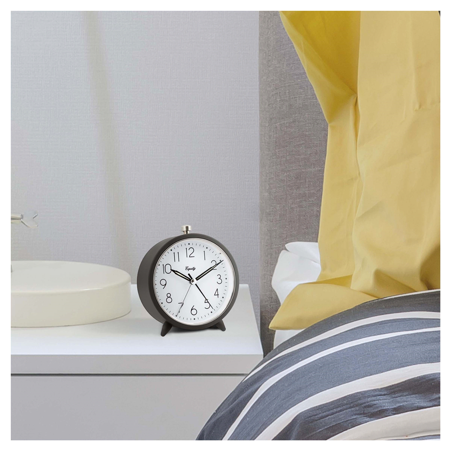 slide 4 of 4, Equity Analog Metal Alarm Clock, 1 ct